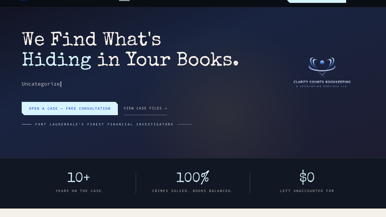 Clarity Counts Books website — custom-coded homepage