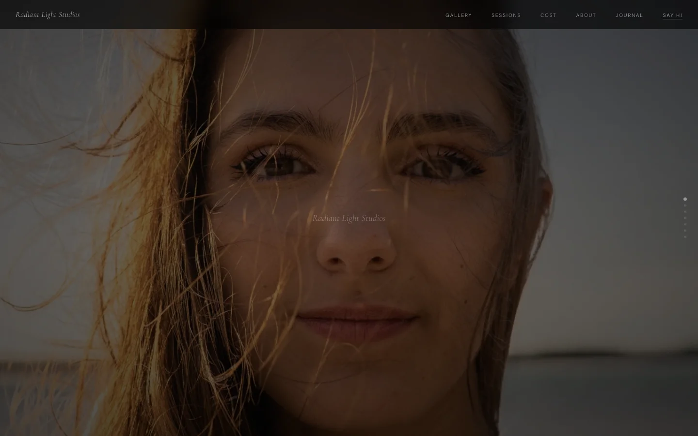 Radiant Light Studios — custom website by Tekavra Creative