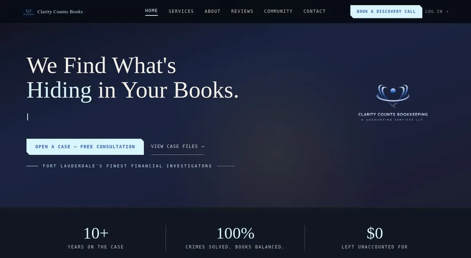 Clarity Counts Books: website and custom CRM we built