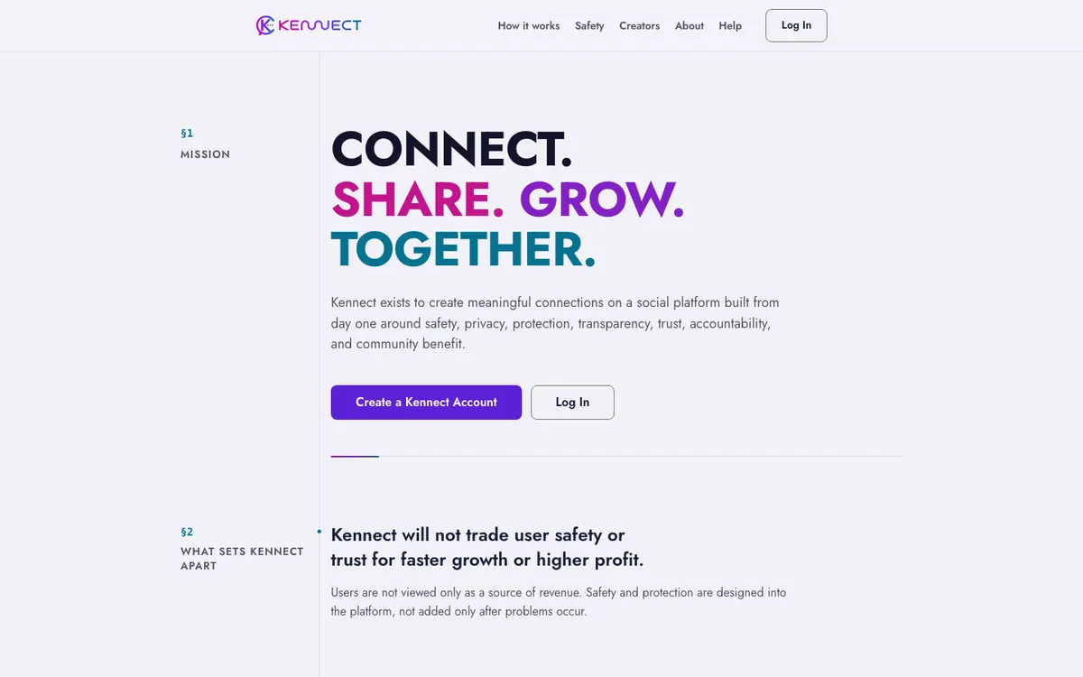 Kennect: a social platform on the web, iPhone and Android